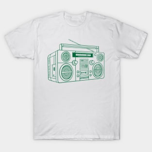 Boombox (Cadmium Green Lines) Analog / Music T-Shirt